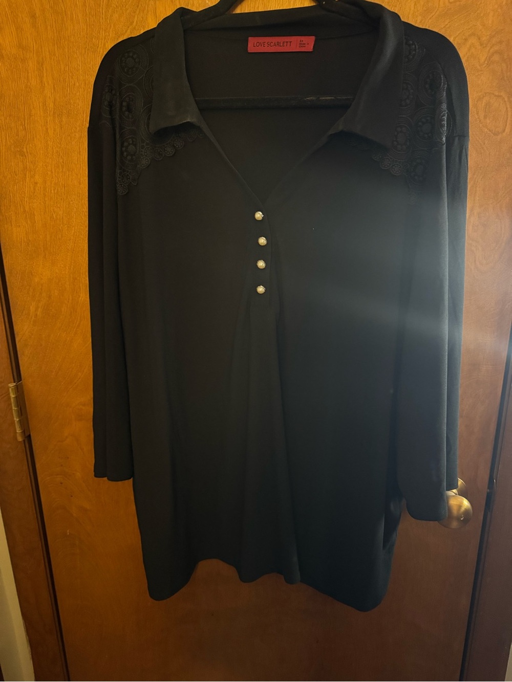 Love Scarlett Black Top with buttons